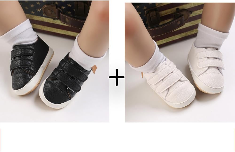 2Pairs Baby Shoes, Boys Girls Non-Slip Rubber Sole Sneakers, Unisex Infant Soft - Image 3