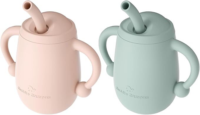 Cuddle Campus Pack of 2 Silicone Baby Training Cup, Shatterproof Toddler Sippy by CuddleCampus