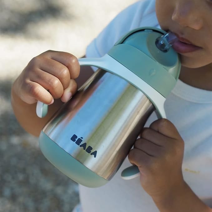 Beaba Stainless Steel Straw Sippy Cup, Insulated Toddler Cups Spill Proof - Image 5