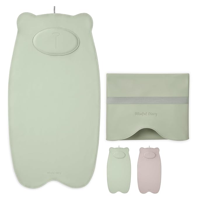 Blissful Diary Vegan Leather Portable Changing Pad, Waterproof Diaper Changing by ForEveryBabysBetterLife