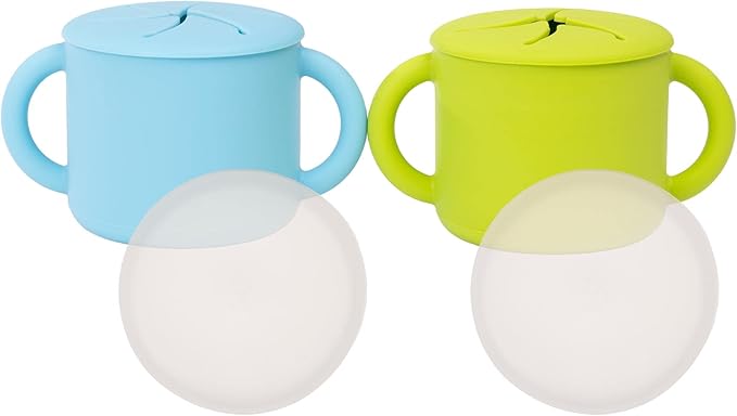 WeeSprout Snack Containers, Food Grade Silicone Cups, Spill-Proof Tops by WeeSprout