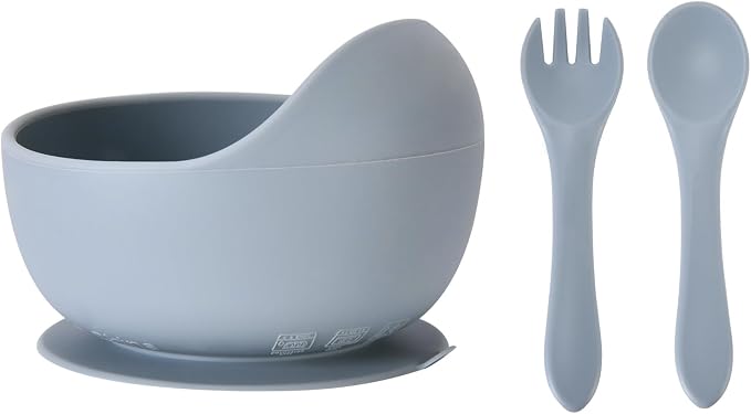 Silicone Baby Feeding Set, Baby Bowls, Baby Spoons and Baby Forks Can Fit in by Unknown