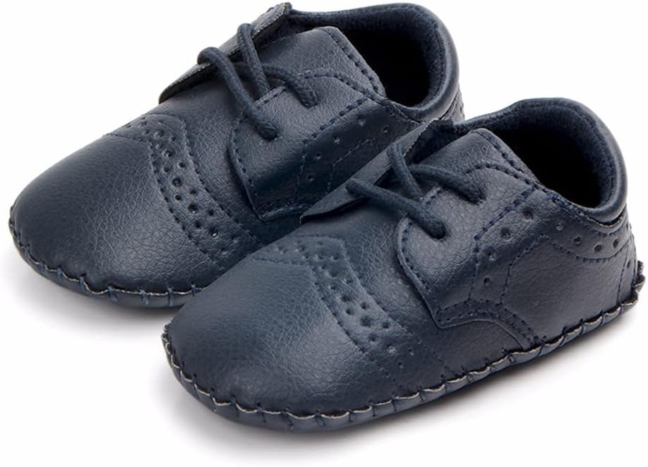 LONSOEN Baby Girls Boys Loafers Prewalker Dress Crib Shoes - Image 3