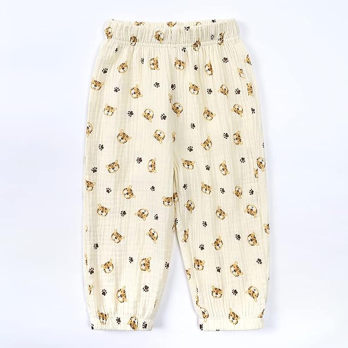 MYGBCPJS Baby Boys Girls Cotton Linen Trousers Kids Casual Ankle Pants Loose - Image 5