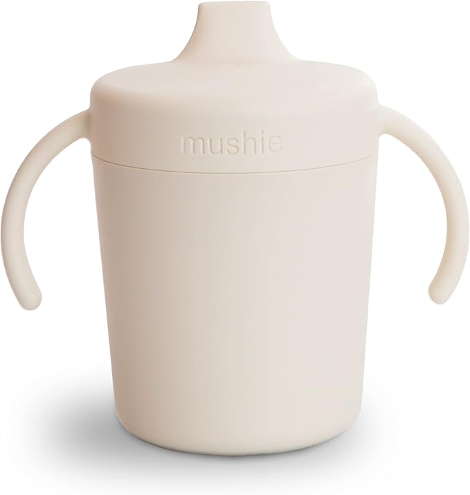 mushie Trainer Sippy Cup | Made in Denmark | Leak Resistant Twist-Off Lid & by mushie