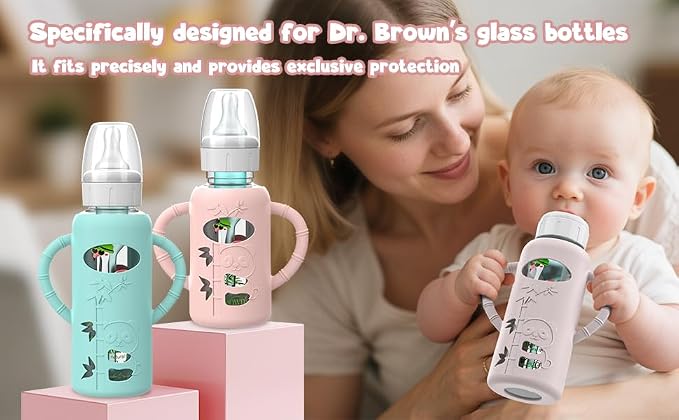 3 PCS Dr Brown Glass Bottles Silicone Sleeves, Compatible - Image 8