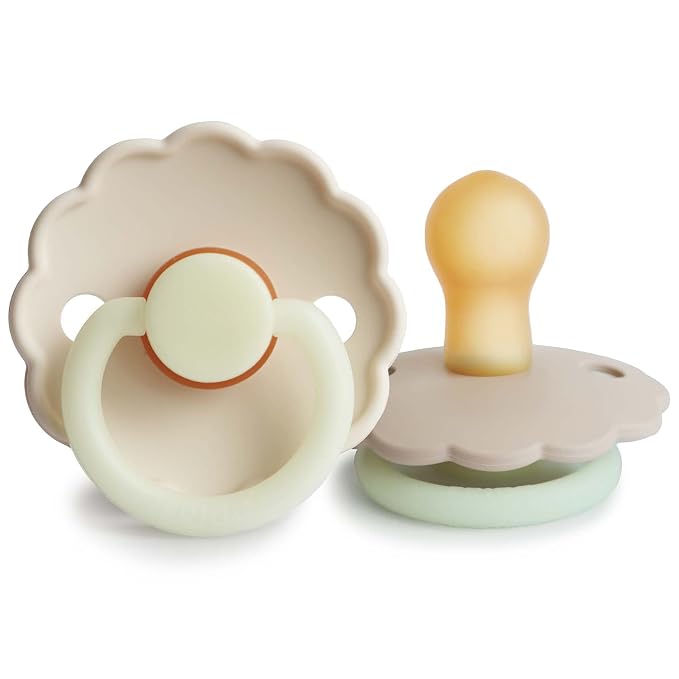FRIGG Daisy Night Natural Rubber Baby Pacifier | Made in Denmark | BPA-Free by mushie