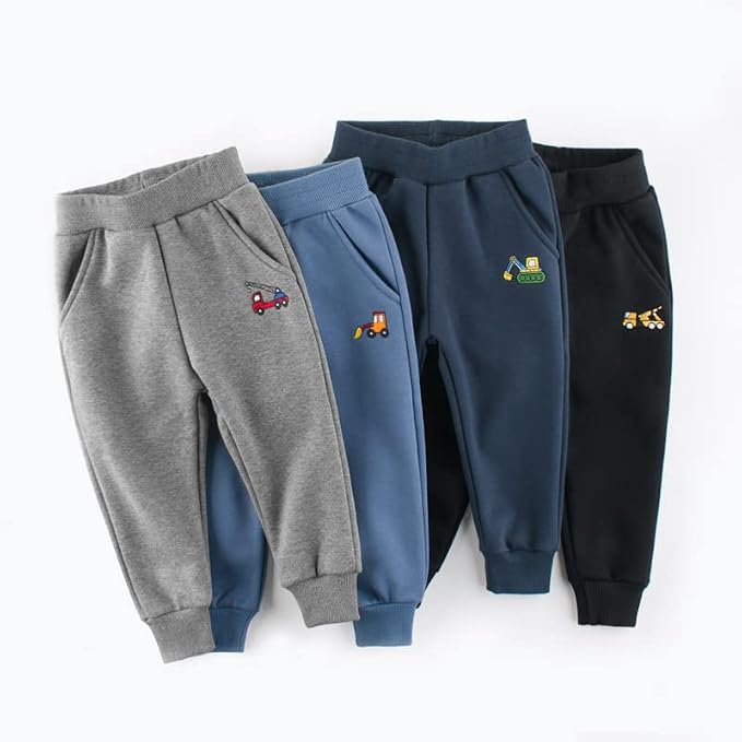GFQLONG Toddler Boys 3 Pack Cotton Active Jogger Pants, Kids Cartoon Sweatpants - Image 7
