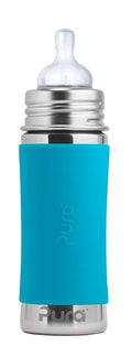 Pura Kiki 9oz/275ml Stainless Steel Infant Bottle w/Sleeve, Anti-Colic by Pura