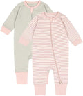 Teach Leanbh Toddler Baby Boys Girls 2-Pack Pajamas Cotton 2 Way Zipper Long by TeachLeanbh