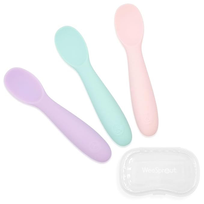WeeSprout Baby Spoons for Self Feeding 6 Months +, Soft & Durable Silicone by WeeSprout