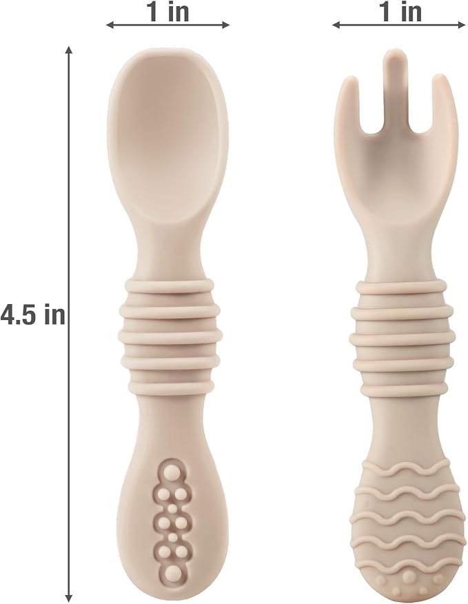 PandaEar 6 Pack Silicone Baby Spoons & Forks | Baby Feeding Set Self Feeding - Image 3