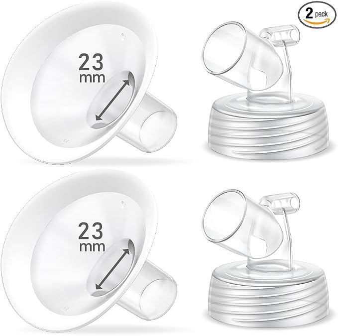 2 Packs 23mm Flange Set, Updated Soft Rim Shield and Wide Mouth Base Connector by IVARONAL