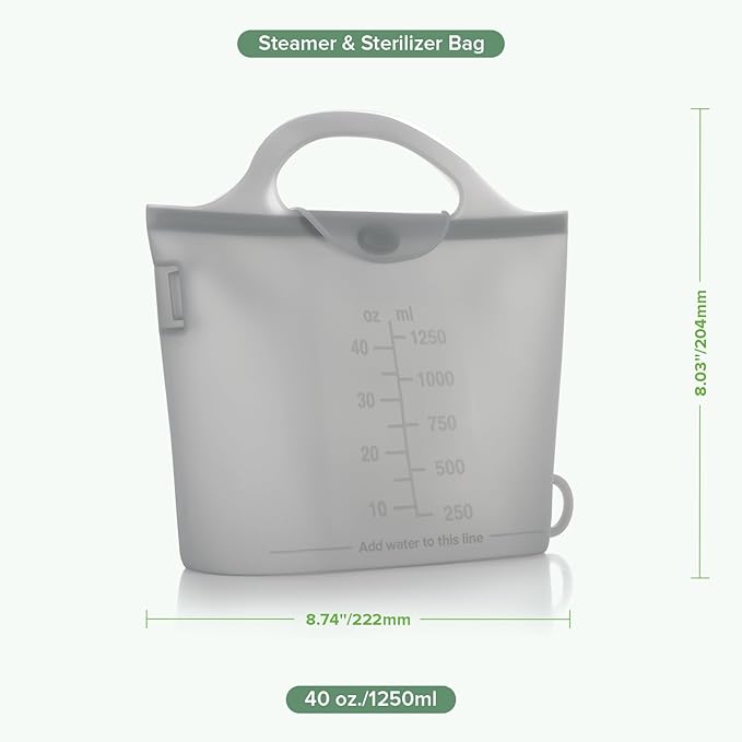 Haakaa On-The-Go Silicone Microwave Steamer & Steriliser Bag, 40oz/1250ml - Image 8
