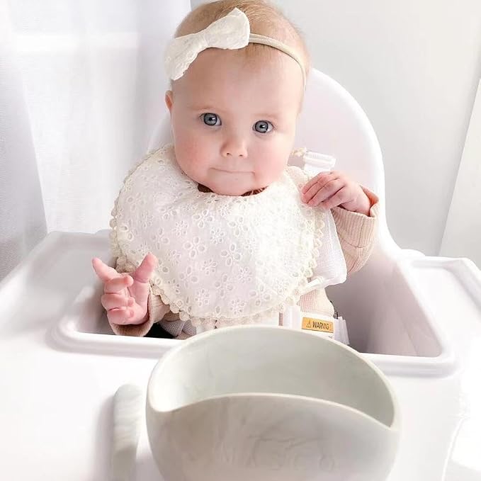 Baby Girls Floral Print Bibs, Reversible Burp Cloth Set - Image 3