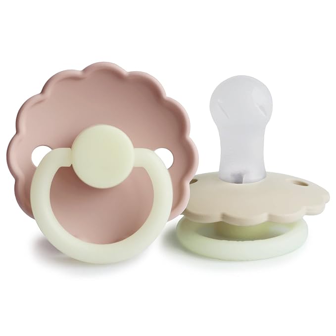 FRIGG Daisy Night SilkySoft Silicone Baby Pacifier | Made in Denmark | BPA-Free by mushie