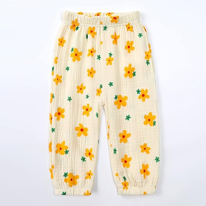 MYGBCPJS Baby Boys Girls Cotton Linen Trousers Kids Casual Ankle Pants Loose - Image 2