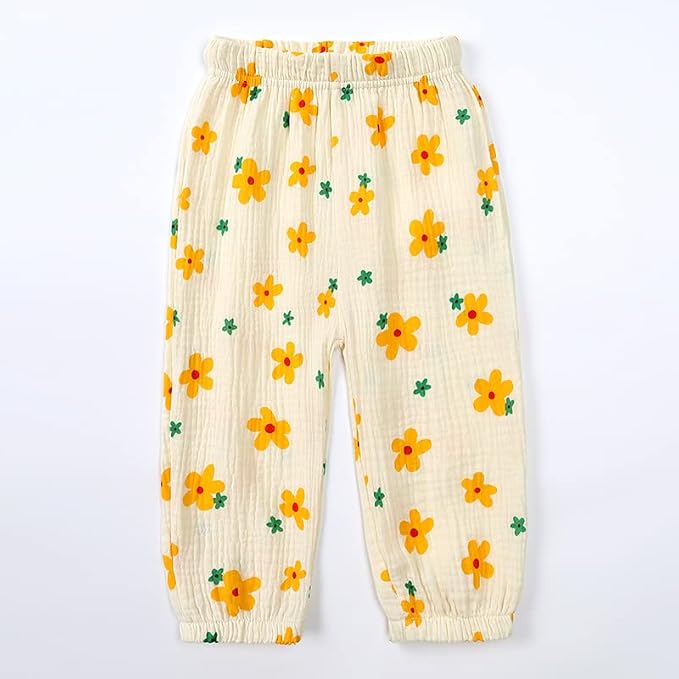 MYGBCPJS Baby Boys Girls Cotton Linen Trousers Kids Casual Ankle Pants Loose - Image 2