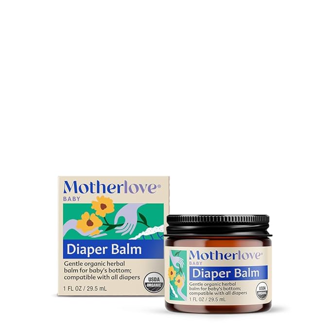 Motherlove Diaper Balm Organic Herbal Diaper Rash Cream—Cloth Safe, Zinc Oxide- by Motherlove