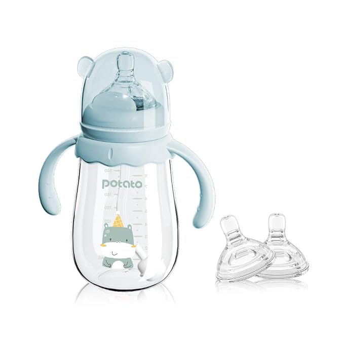 POTATO Glass Baby Bottles, Anti-Colic Breastfeeding Bottles by POTATO