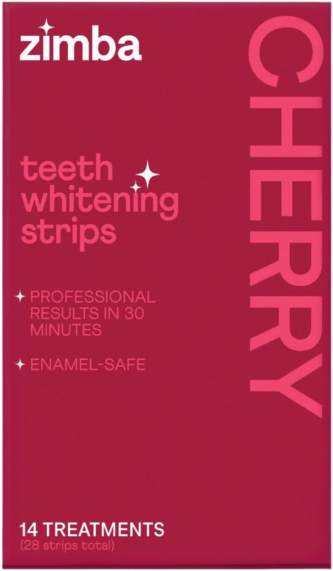 New Zimba Cherry Flavored Teeth Whitening Strips | Vegan, Enamel Safe Hydrogen by ZimbaWhitening