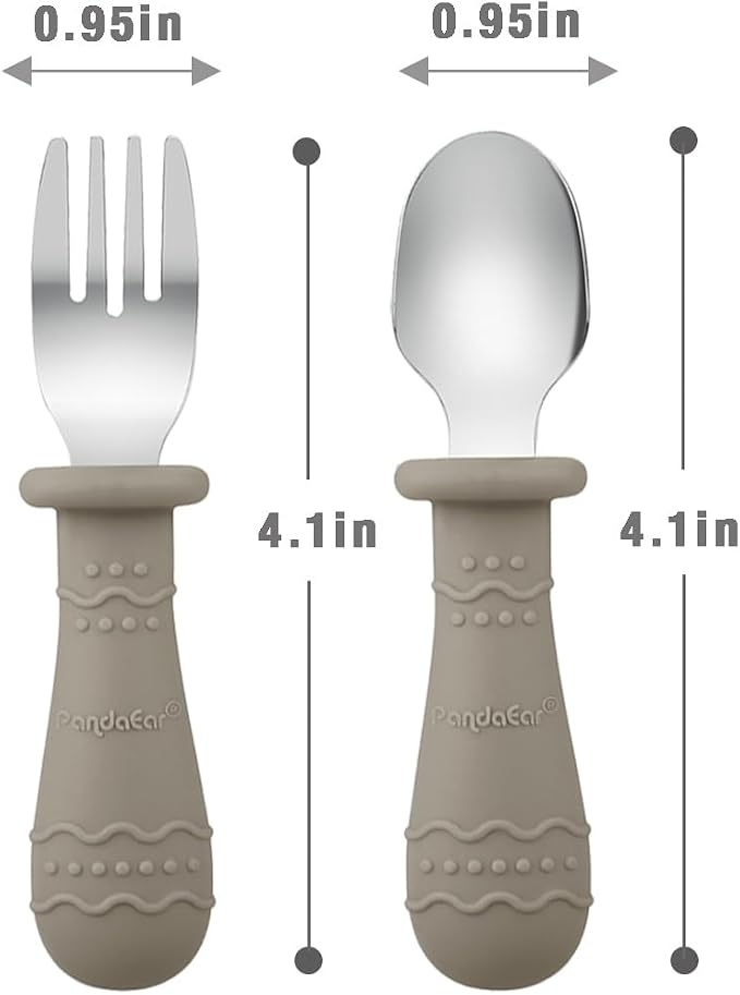 PandaEar 9-Piece Toddler Plates & Utensils Set, Silicone Baby Feeding Set - Image 4