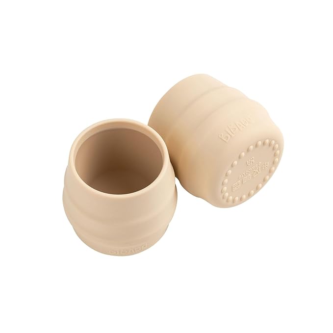 BIBaDO - Sippit Silicone Baby Cup, Fawn - Open Training Silicone Cups - Soft by BIBaDO