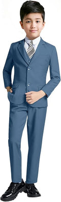 YuanLu Boys Suit for Kids Tuxedo Wedding Ring Bearer Outfit, 5 Piece Boy Slim by YuanLu