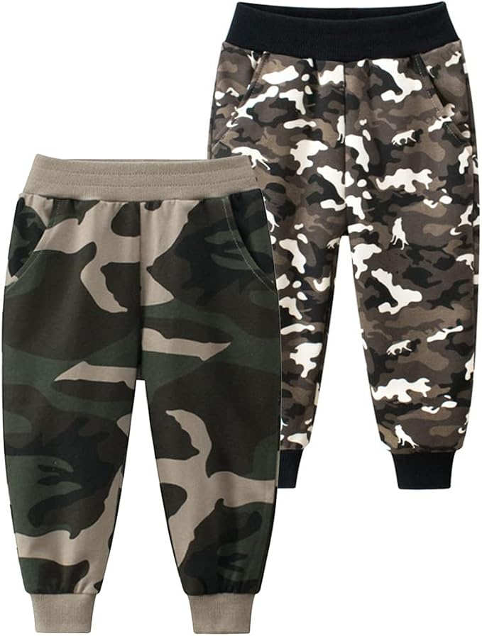 HUAER& Baby Boy's Jogger Pants Dinosaur Car Animal Print Drawstring Elastic by HUAER