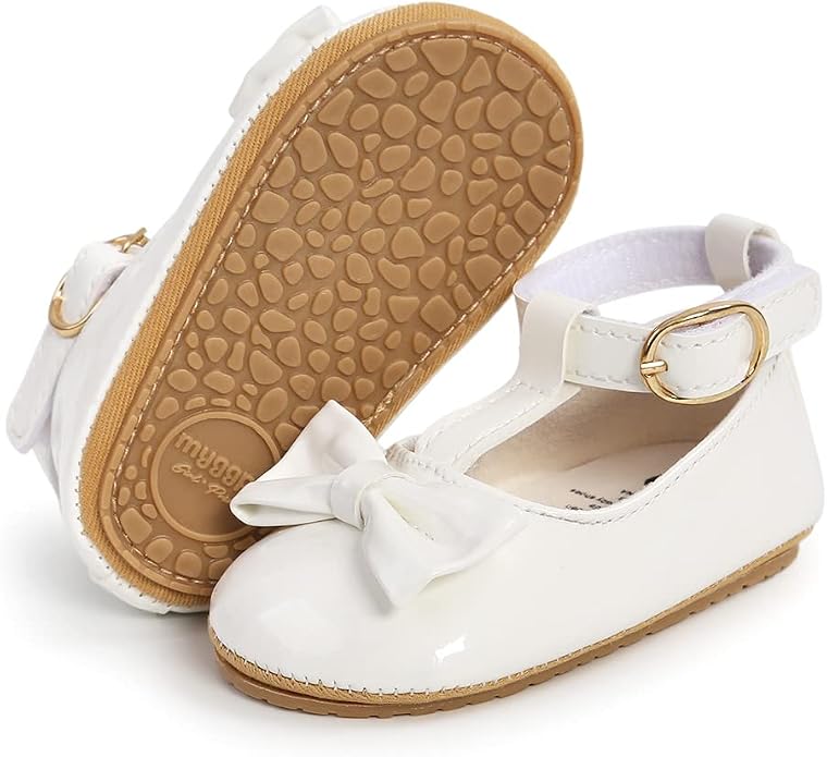 COSANKIM Baby Girls Mary Jane Flats Shoes Anti-Slip Rubber Sole Infant Toddler by COSANKIM