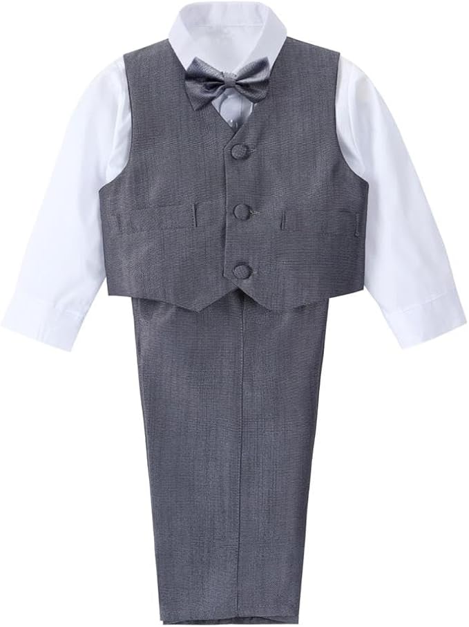Dressy Daisy Baby Toddler Boy 5 Pcs Set Formal Tuxedo Suits No Tail Wedding - Image 3