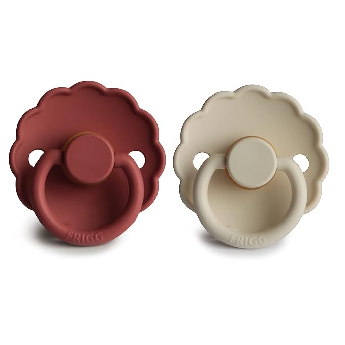 FRIGG Daisy Natural Rubber Baby Pacifier | Made in Denmark | BPA-Free 2-Pack - Image 2