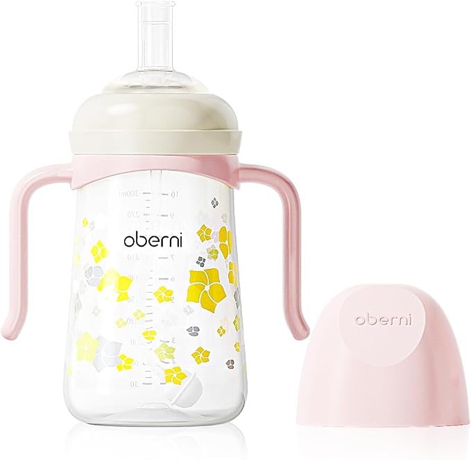 No Spill Sippy Cups, Weighted Straw Toddler Water Bottle by oberni