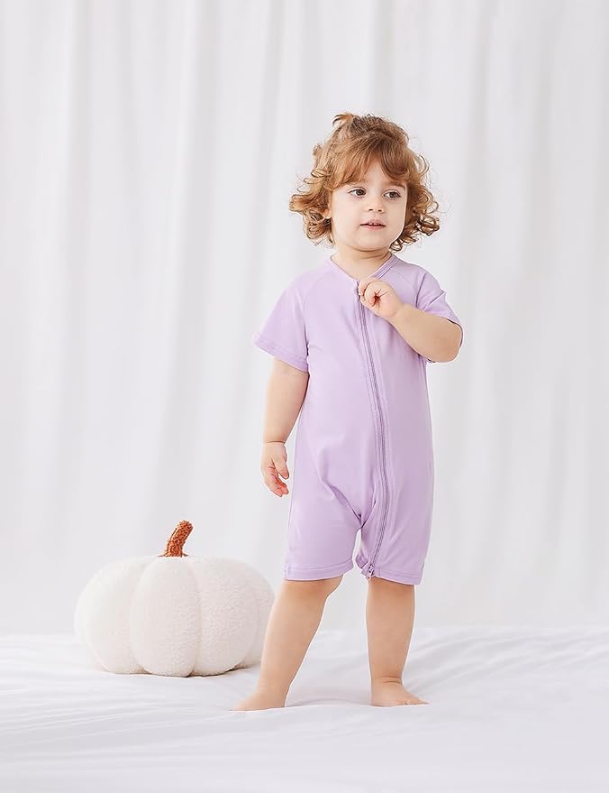 JunNeng 2 Pack Footless Long/Short Sleeve Baby Romper - Image 4