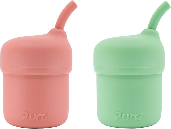 Pura my-my Silicone Straw Cup| Spill Proof, Food Grade Silicone, Plastic-Free | by Pura