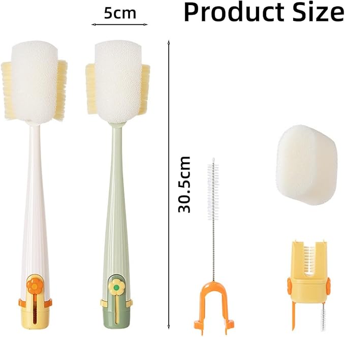 5 in 1 Bottle Cleaning Brush Set, Water Bottle Cleaner Brush, Straw Cleaner - Image 2