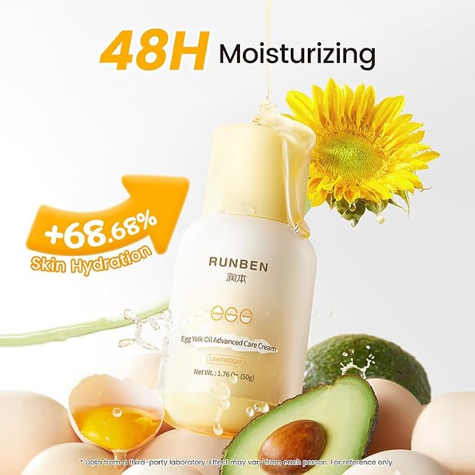 RUNBEN Baby Face Cream with Egg Yolk Oil, 48H Deep Moisturizing, Gentle & - Image 3