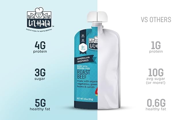 Li’l Hala Baby Food Pouches – Grass-Fed Roast Beef & Organic Veggies – Toddler - Image 5