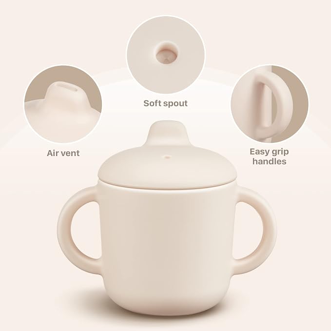6 Months+ Sippy Cups with Handles, Small Silicone Sippy Cups Leak Proof 5oz - Image 3