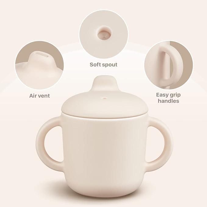 6 Months+ Sippy Cups with Handles, Small Silicone Sippy Cups Leak Proof 5oz - Image 3