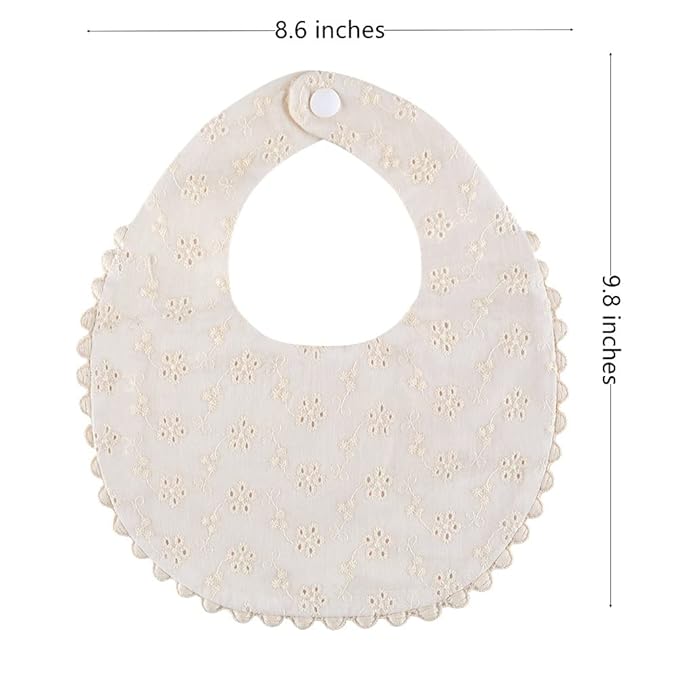 GZMM Baby Bib For Girls, Reversible Waterproof Handmade Natural Cotton Baby - Image 7