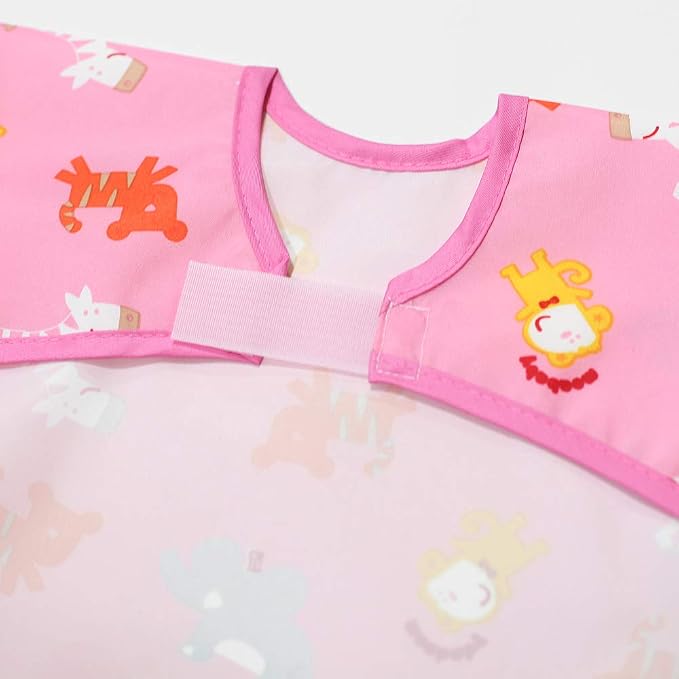 Short Sleeve Waterproof Bib for Toddlers – Feeding Apron for Mealtime, - Image 3