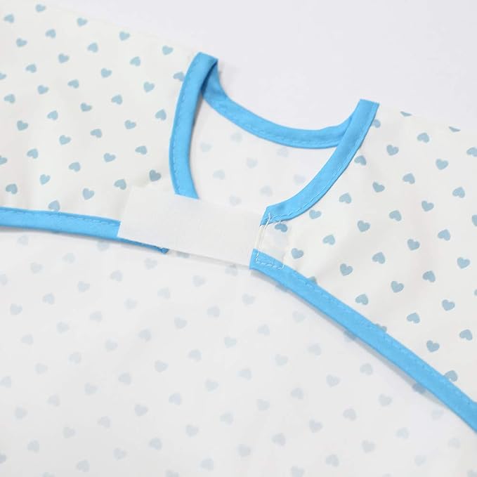 Short Sleeve Waterproof Bib for Toddlers – Feeding Apron for Mealtime, - Image 3