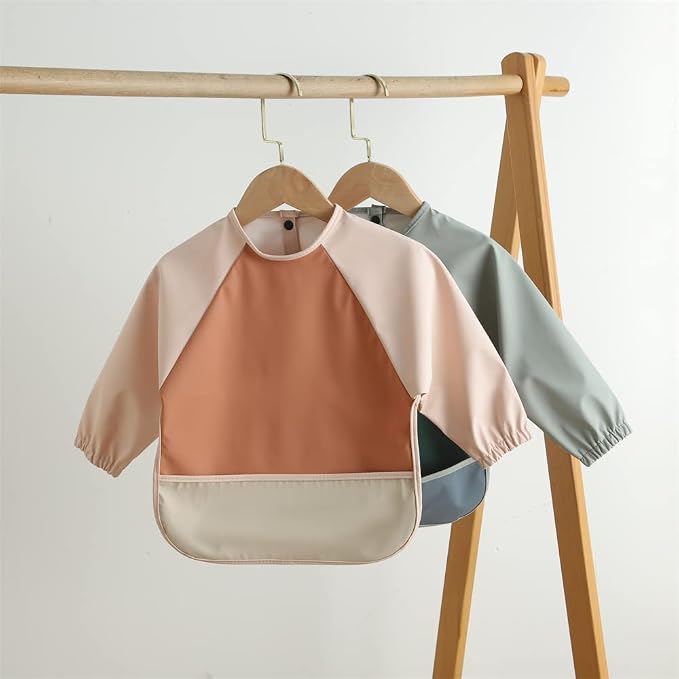 GZMM Waterproof Baby Bibs, Infant Toddler Long Sleeve Feeding Bib - Image 2