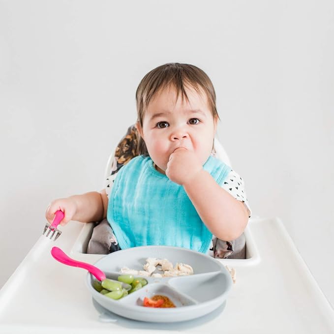 green sprouts Absorbent Organic Cotton Muslin Bibs, 0-12mo Hypoallergenic - Image 5