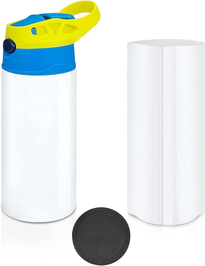 Kids Sublimation Tumbler, 12oz Sublimation Water Bottle Blanks, Straight by XccMe