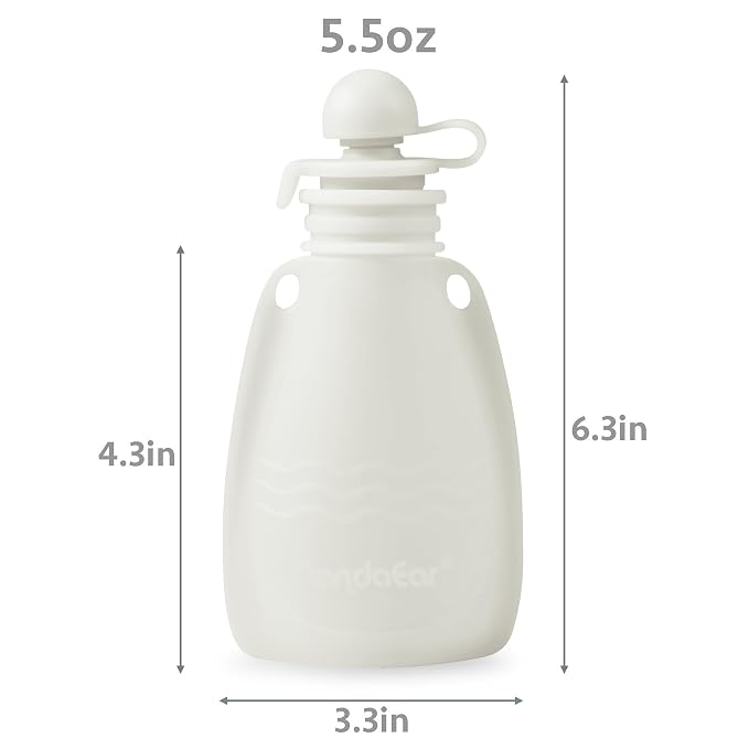 PandaEar 3 Pack Silicone Baby Food Pouches, Reusable Squeeze Pouches - Image 4