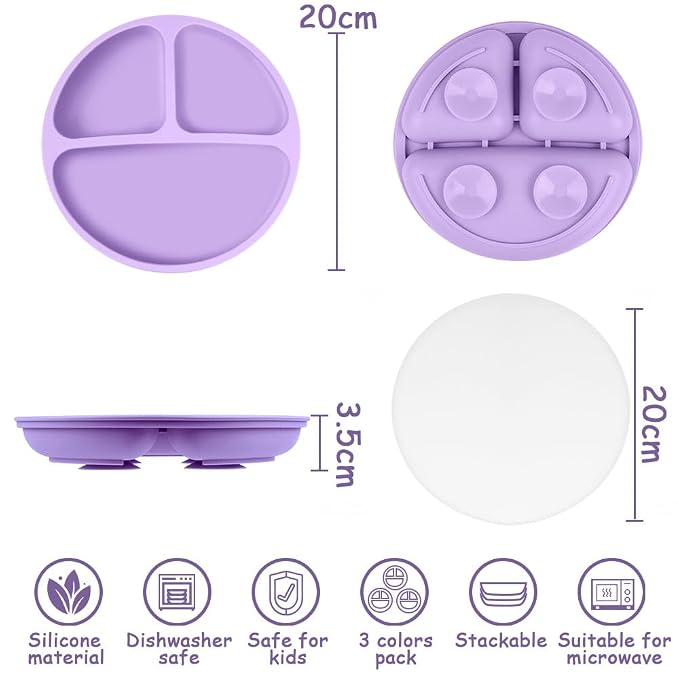 Vicloon Toddler Plates, BPA Free Suction Plates - Image 2