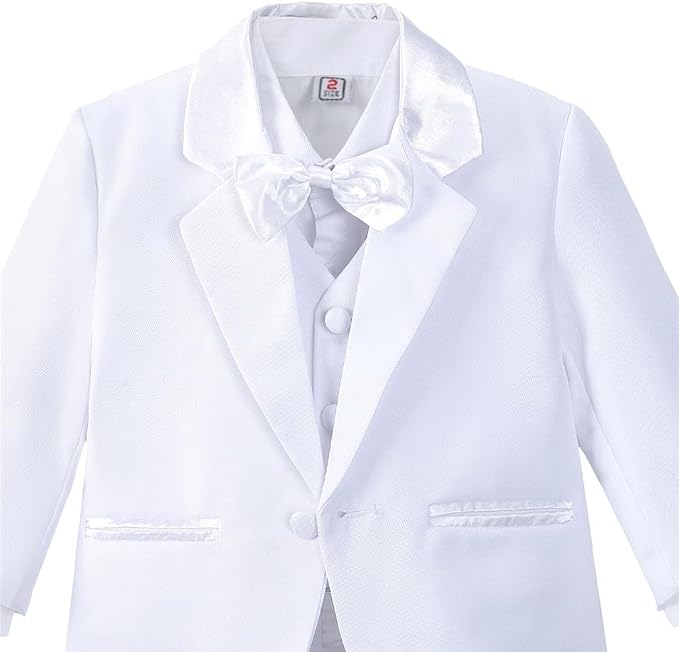 Dressy Daisy Baby Toddler Boy 5 Pcs Set Formal Tuxedo Suits No Tail Wedding - Image 4