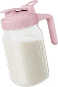 Breast Milk Pitcher Jug - 32 oz Glass Mason Jar Airtight Pitcher by KOIKEY
